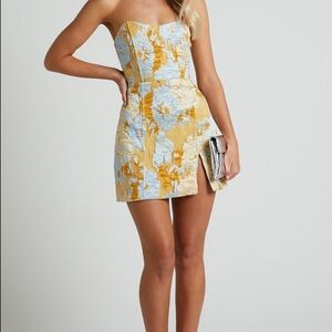 Floral Strapless Mini Dress